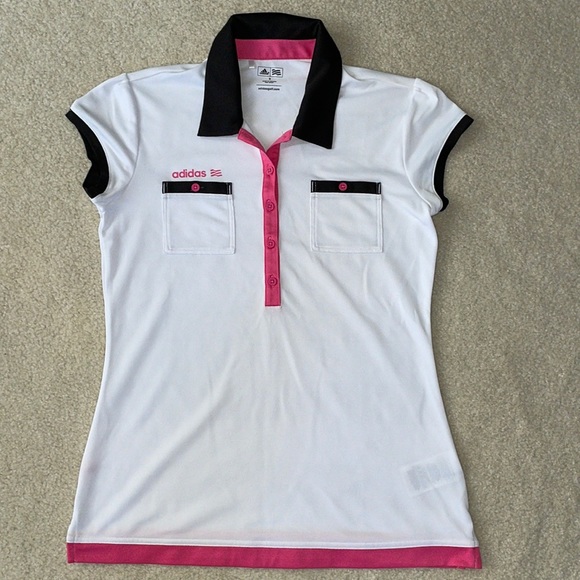 Adidas Golf Shirt white-pink-black - Picture 1 of 4